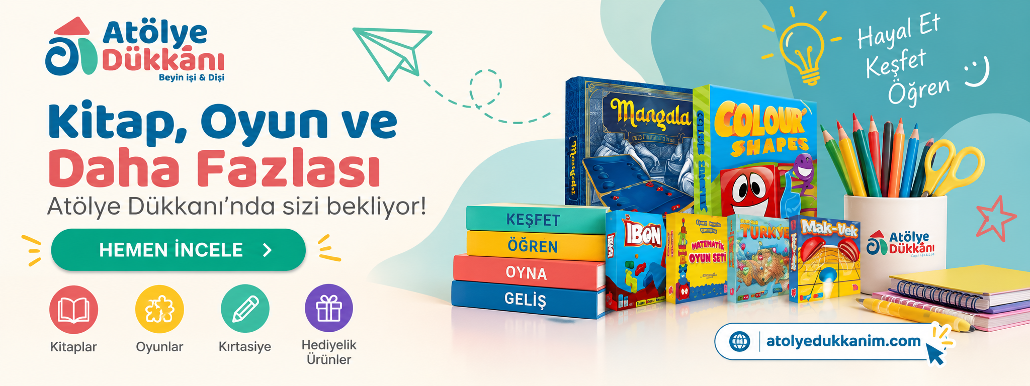 Atölye Dükkanı Mağazası — Kitap, Oyun ve Daha Fazlası